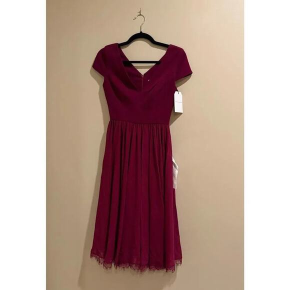 Dress The Population Corey Dress Magenta Maroon XXS NWT - Picture 6 of 6